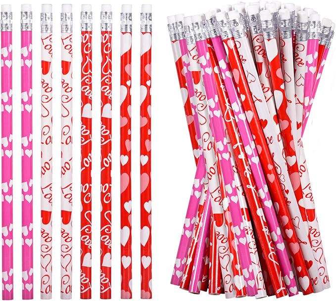 emzrivo 120 PCS Valentines Pencils Bulk Valentines Wood Pencils by emzrivo
