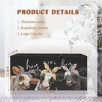 Exqcom Hay Girl Hay Cow Makeup Brush Toothbrush Holder, Pen Pencil Holder - Image 6