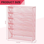 GDINDINFAN Hanging Wall File Organizer 6 Tier Wall Mounted Mail Paper Folder - Image 3