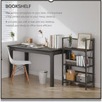 4NM No Assembly Folding Bookshelf Storage Shelves 3 Tiers Vintage Bookcase - Image 3