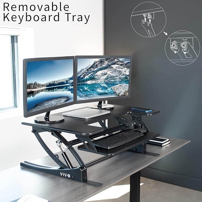 VIVO 36 inch Height Adjustable Stand Up Desk Converter, V Series, Quick Sit to - Image 8