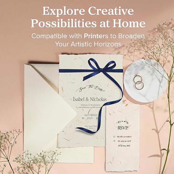 Wanderings Cream A5 Handmade Deckled Edge Cotton Paper - Image 6