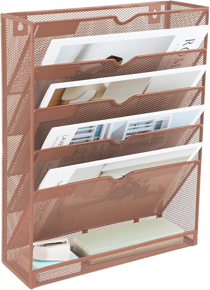 EASEPRES 6 Tier Mesh Hanging Wall File Organizer, Desk Vertical Mail Paper - Image 8
