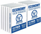 Samsill 0.5 Inch 3 Ring Binder, Made in USA, Economy Round Ring, 100 Sheet