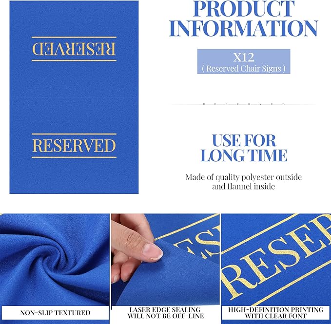 Buryeah 12 Pcs Reserved Seating Signs - Image 2