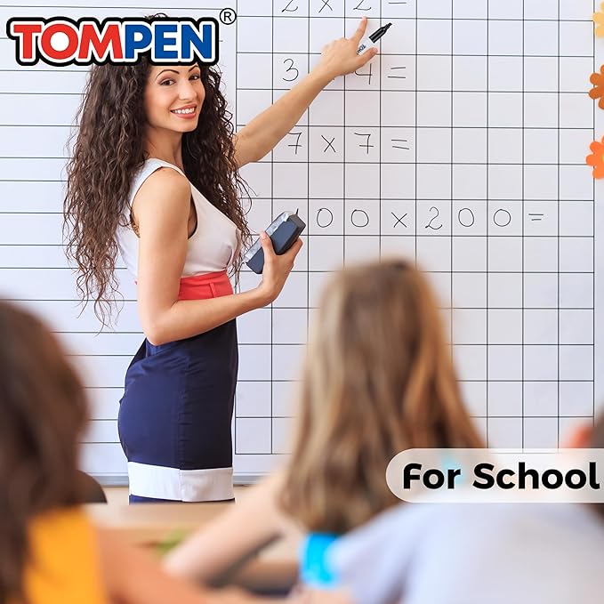 TOMPEN Dry Erase Markers Black, 160 Bulk Pack Chisel Tip, Low Odor Quick-Drying - Image 6