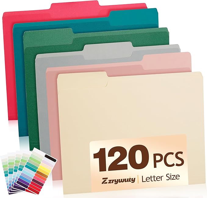Color File Folders, 1/3-Cut Tabs, Letter Size by Zzrywuty