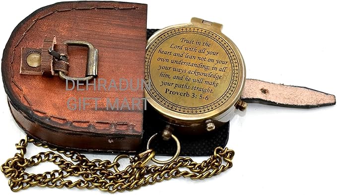 ''Trust in The Lord'' Proverb3:5-6 Special Bibal Quote Scriptue Engraved Compass - Image 6