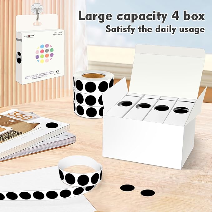 PARLAIM 3/4 Inch Roll Color Coding Labels, 4000 per Rolls Round Permanent - Image 7