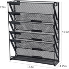 samstar Wall File Holder, 6-Tier Hanging Wall File Organizer Wall Mount Paper - Image 2
