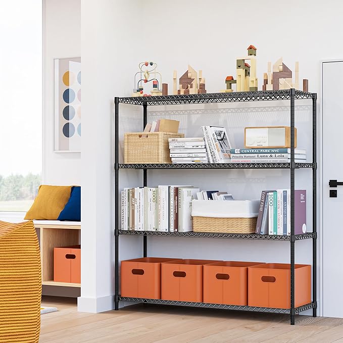 M MZG 4 Tiers Storage Shelves Load 2640LBS, Metal Shelving Wire Metal Shelving - Image 2