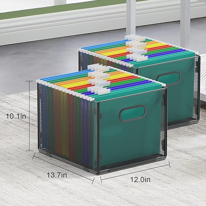 samstar 2 Pack Hanging File Organizer, Mesh File Folder Box Filing Box File - Image 3
