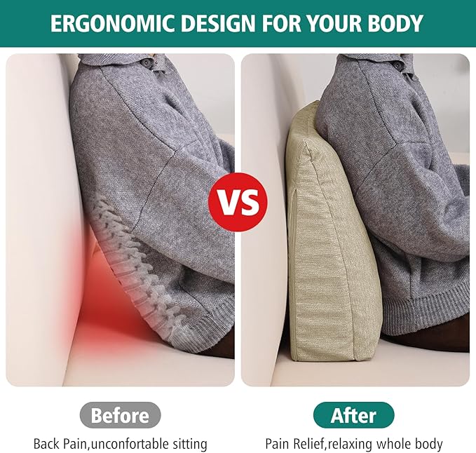 TANYOO Back Support Pillow for Recliner Soft Dual Layer Lumbar Support Pillow - Image 3