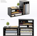 Ballucci Paper Organizer, 3-Tier Stackable Wood Desk Organizer, Document File - Image 8
