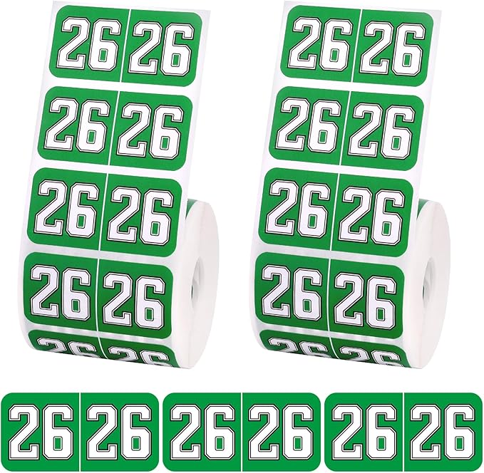 1000pcs 2026 Year Stickers, 3/4x1-1/2 Inch 26 Year Colored Self-Adhesive by Unknown