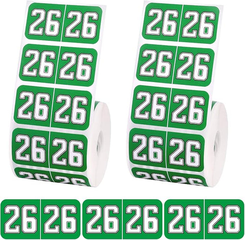 1000pcs 2026 Year Stickers, 3/4x1-1/2 Inch 26 Year Colored Self-Adhesive by Unknown