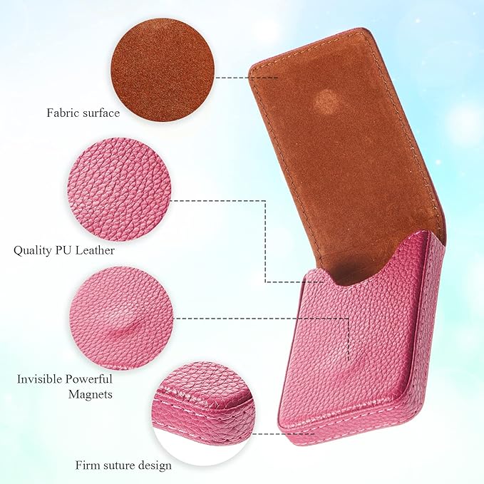 Outus 2 Pieces Business Card Holder, PU Leather Business Card Case Pocket Wallet - Image 3