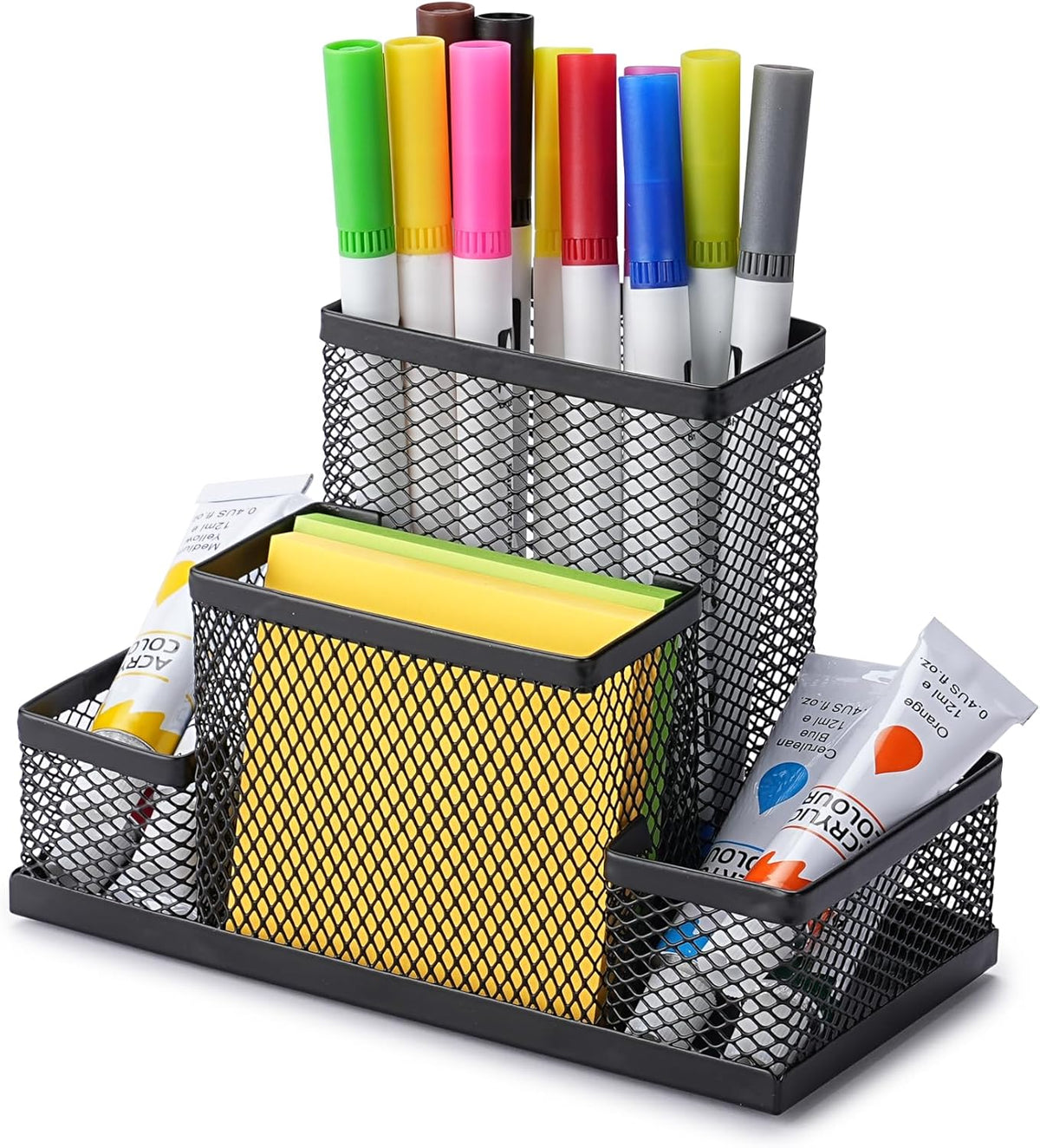 Huron Pen Holder and Desk Organizer Caddy, 4 Compartment Storage for Pencils ...