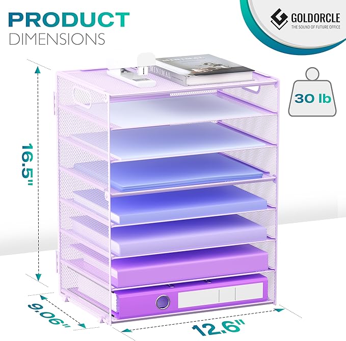 8 Tier Paper Letter Tray Organizer - Image 2