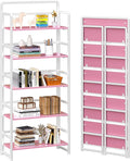 4NM No Assembly 5 Tiers Folding Bookshelf Storage Shelves Vintage Bookcase by 4NM