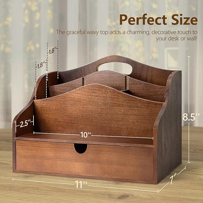 Pine Wood Mail Organizer for Desk - Image 2