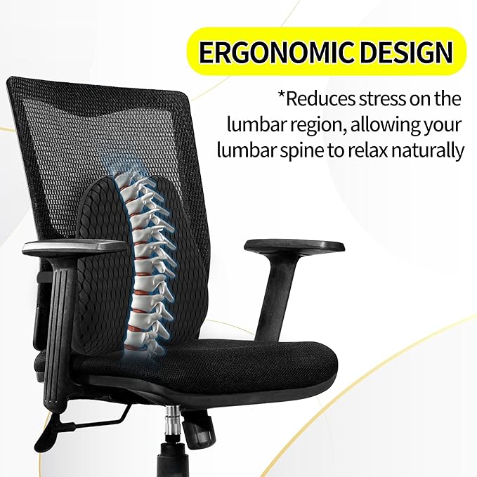 Lumbar Support Pillow for Office Chair, Memory Foam Back Lumbar Support Pillow - Image 5