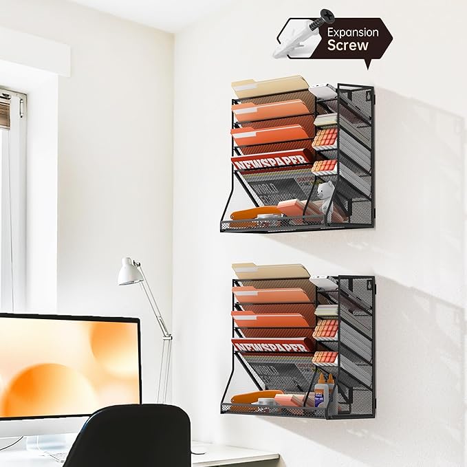 SUPEASY Wall File Organizer, 5-Tier office wall organizer - Image 7