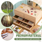 aceorbit 6 drawer wooden pressed flower storage box, close-up detail