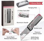 FLISSA Advanced Titanium Utility Knife, CNC Unibody, Lightweight All Metal - Image 6