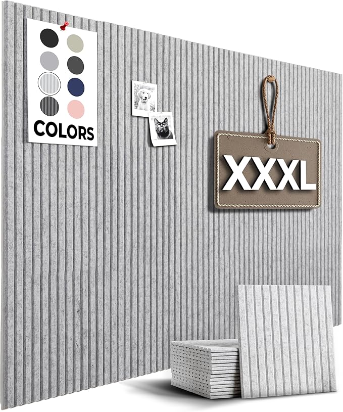 Office Cork Board, Tac Board, Large Felt Board, Wall Protector by WallHero