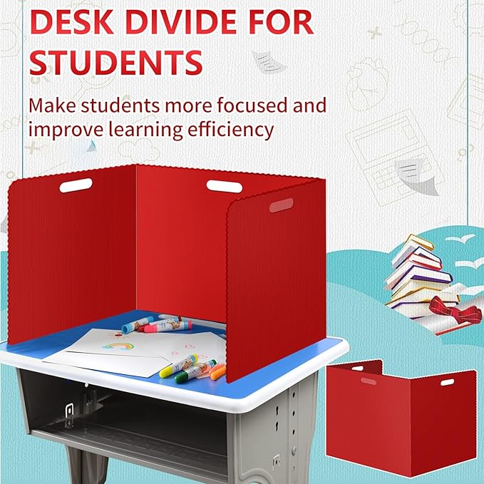 24Pack Desk Dividers for Students 14 × 17.5 × 14 Inch Plastic Durable and - Image 5