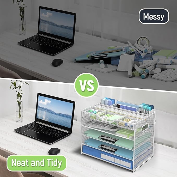 Docnest 5 Tier Mesh Desk Organizer- Letter Tray - Image 2