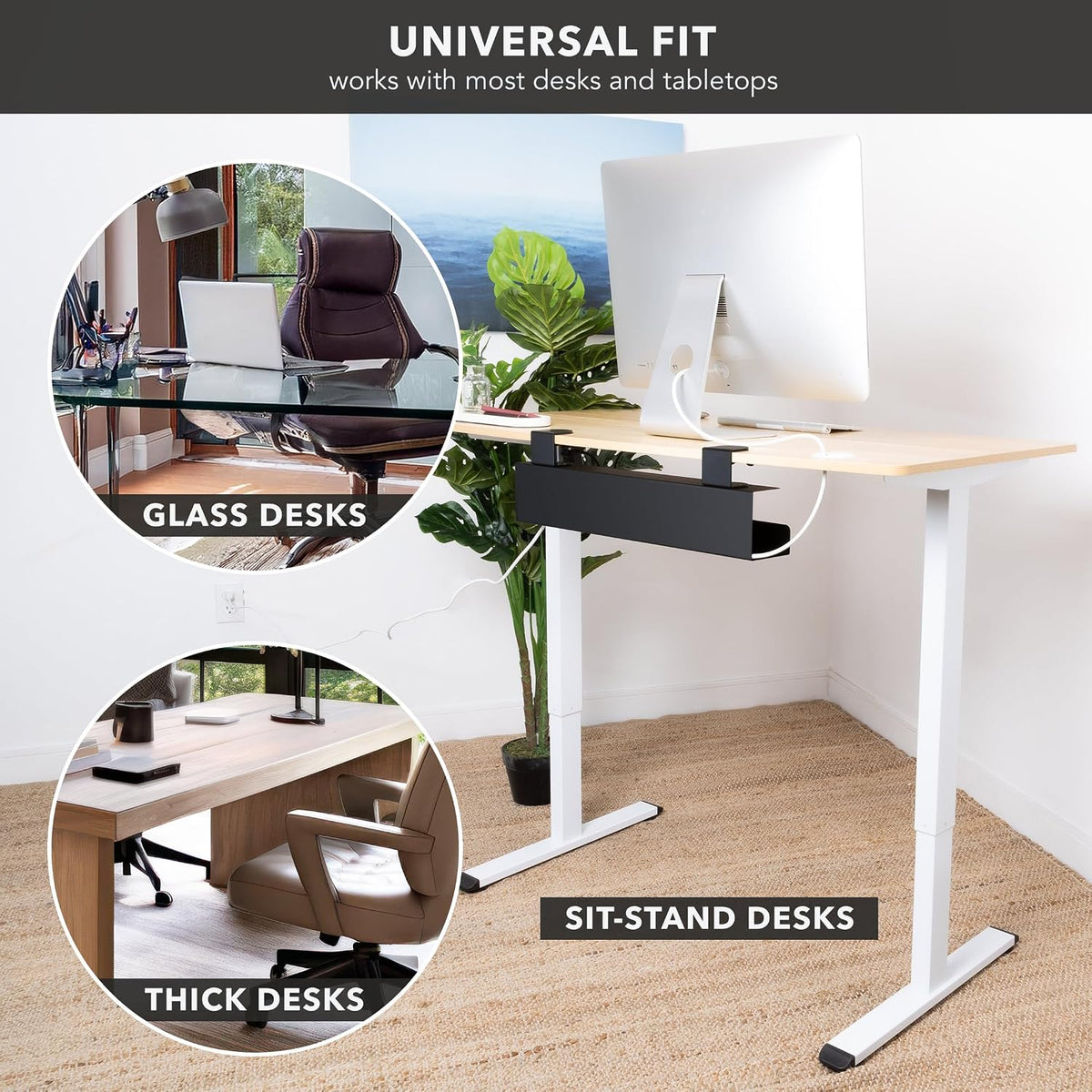 Mount-It! Under Desk Cable Management Tray – Clamp-On No-Drill Metal Cable Ma...