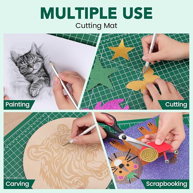 CLOYAN Cutting Mat 12"x18", 10 Pack Double-Sided 5-Ply Self Healing Sewing - Image 6