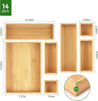 Bamboo Drawer Organizer Set, Junk Drawer Divider and Storage Trays Containers - Image 6