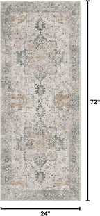 GENIMO Runner Rug 2x6 Non Slip Machine Washable Vintage Hallway Runner Rug - Image 2