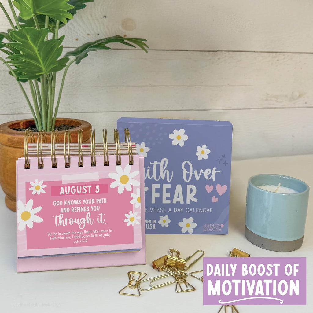 Daily Bible Verse Desk Flip Calendar 2026 - Daily Scripture Flip Calendar, Inspirational Desk Calendars 2026, Christian Perpetual Calendars, Motivational Quotes for Desks, Back to School Teacher Gifts