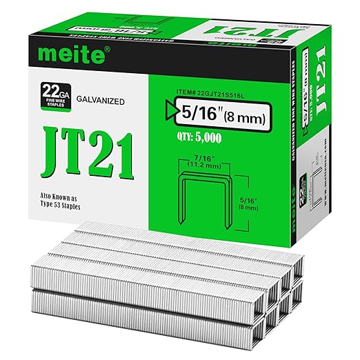 meite JT21 Staples, 5/16 Inch Galvanized Fine Wire Staples by meite