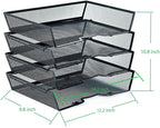 SETTFRFE 4 Tier Metal Mesh Desk Organizer-Stackable Letter Trays - Image 7