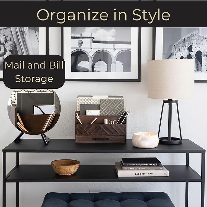 BLU MONACO | Wooden Mail Organizer - Image 2