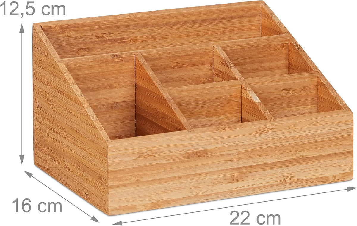 Relaxdays Desk Organiser, 6 Compartments for Pens, Notes, Letters, Paperclips...