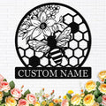 Dyoart Custom Honey Bee Metal Sign | Personalized Metal Bee Wall Art | Custom by Dyoart