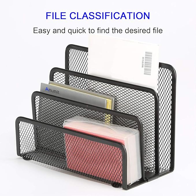Anumit Desk Mail Organizer, File Holder Letter Sorter - Image 3