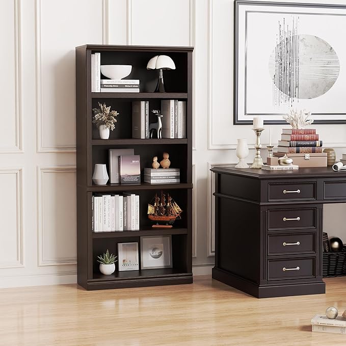 Bevfint Bookshelf, Open Storage 70 Inch Tall 5 Shelf Bookcase, Floor Standing - Image 7