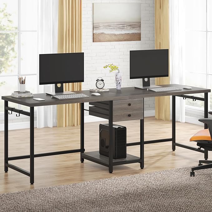Tribesigns 79 Inch Extra Long Desk, Two Person Desk - Image 3