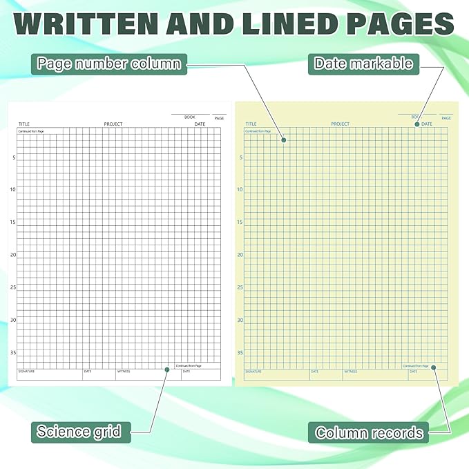 Affrolling 2 Pack Carbonless Lab Notebook Carbon Copy 8.5'' x 11'' 50 Set of - Image 3