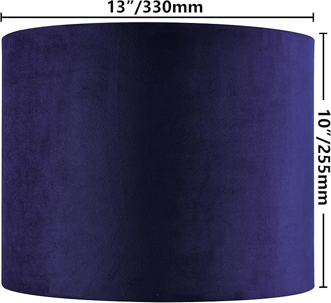 Dark Blue Velvet Drum Lamp Shade Modern Lampshade 13``Top×13``Bottom×10``High - Image 2