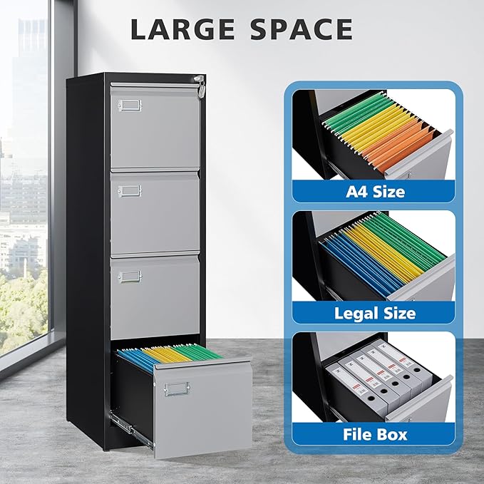 BYNSOE 4 Drawer File Cabinet - Image 4