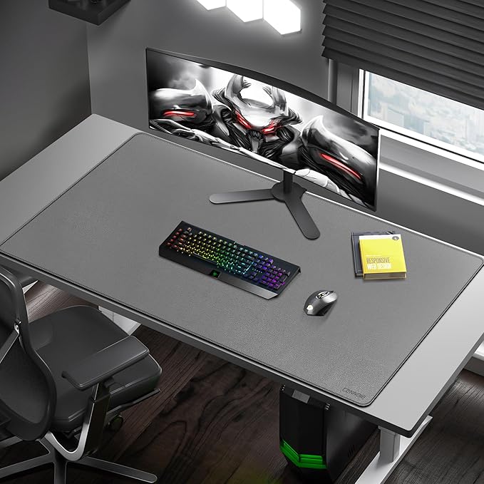 CENNBIE Leather Desk Mat, Extended Non-Slip Mouse Pad, Waterproof PU Leather - Image 6