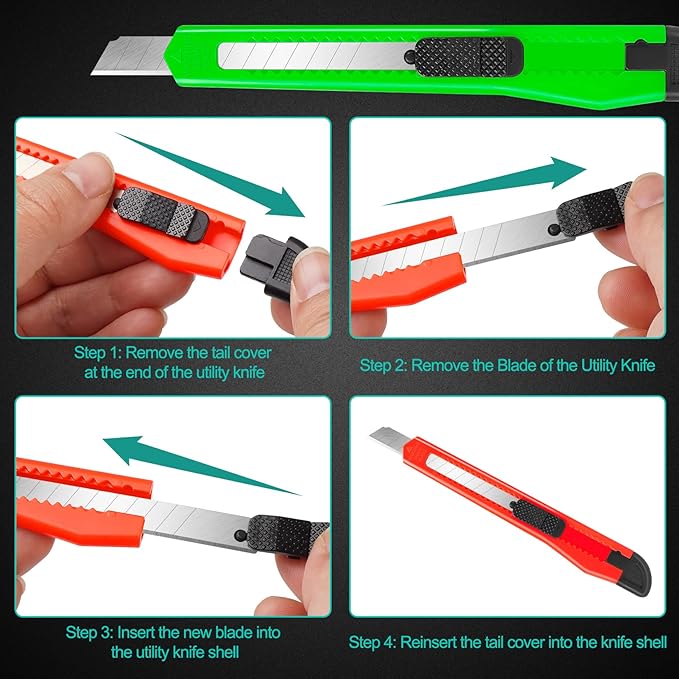 24 Pack Box Cutter Retractable, Utility Knife - Image 5